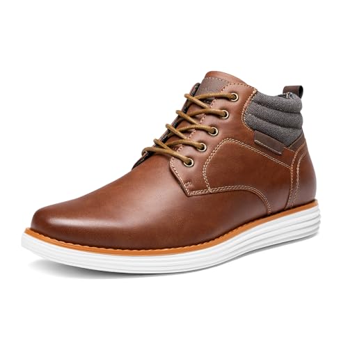 Bruno Marc Herren Chukka Stiefel Wasserabweisendes Formelle sowie Lässige EVA-Laufsohle Boots,Size 44.5,Bräunen,GRAND-HIGH
