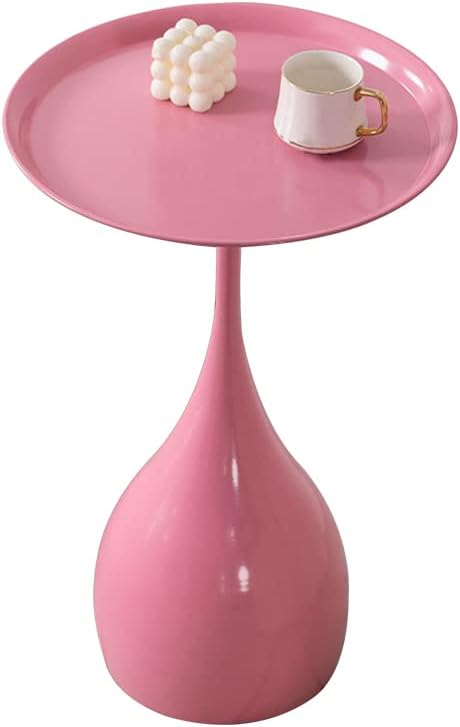 Metal Round Side Table, Small Accent Table Nightstand Modern End Table for Living Room Bedroom Office Small Spaces,15.7" D x 23.6" H