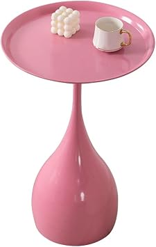 Metal Round Side Table, Small Accent Table Nightstand Modern End Table for Living Room Bedroom Office Small Spaces,15.7" D x 23.6" H