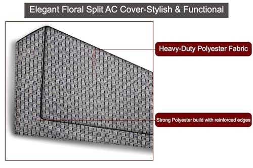 Image of The Furnishing Tree 2 Ton Split AC Cover for Indoor and Outdoor Units Basketweave Pattern Grey