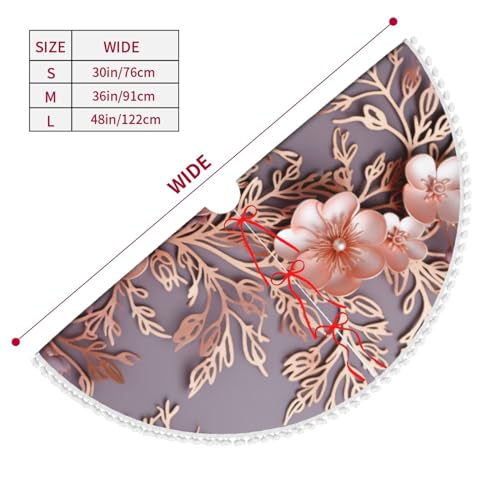 Tapis de sapin de Noël or rose pour masquer les câbles et décorer