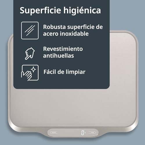 ADE Balanza de cocina extra grande digital hasta 15 kg | Superficie de pesaje 26x31 cm | Balanza para paquetes - imagen 6