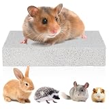 Kisangel Natürlicher Lava Kratzstein Kaninchen Krallenschleifbrett, Granitplatte Hamster Zubehör für Meerschweinchen, Nager Steinplatte Krallenabrieb Unterlage, Chinchilla Pflege Naturstein Board