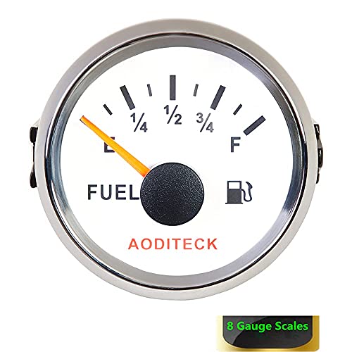 AODITECK Marine Fuel Sending Unit 10.5\" (240-33 ohms) for Boat Car Truck Bundle Marine 8 Scale Fuel Level Gauge for Boat Vehicle SUV Aftermarket Fuel Gauge 240-33 ohm