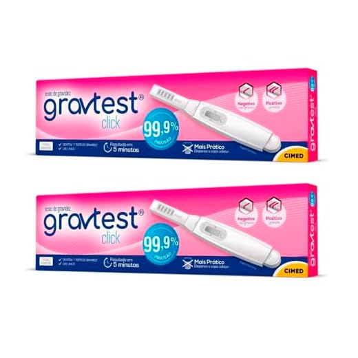 Kit 2x Teste de Gravidez Gravtest Click 99,9% - CIMED