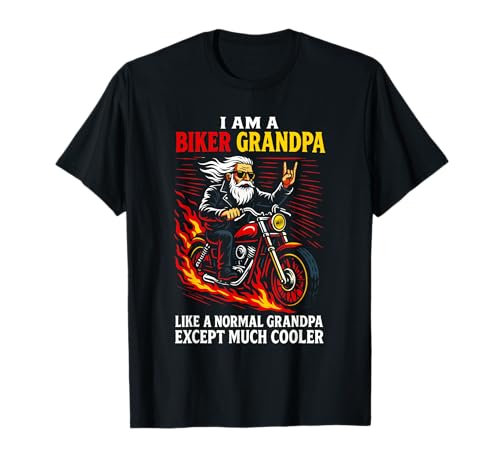 I Am A Biker Grandpa Frase Divertida para abuelo motero Camiseta