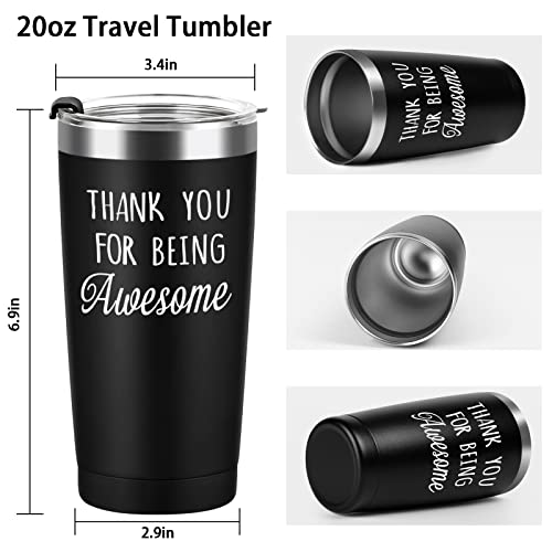Gtmileo Thank You Gifts For Men, 4 Pack Thank You For Being Awesome Stainless Steel Insulated Travel Tumbler, Appreciation Christmas Gifts For Coworker Teacher Employee Friends Him Dad(20Oz, Black) #TOP5