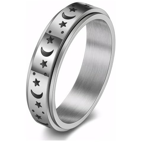 MMTTAO Men’s Ring for Women Men Wedding Ring, Silver 9 Cover