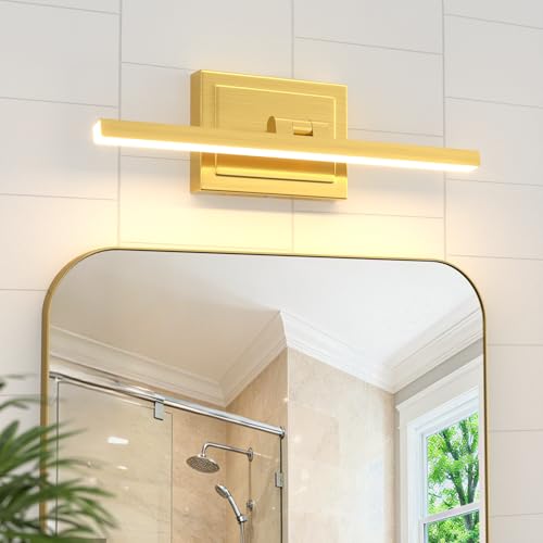 Image of VOLISUN Bathroom Vanity Light 15.7 inch, 12W Dimmable 5CCT Led Bathroom Light Fixture Over Mirror, Gold Bar Vanity Light for Bathrooms-ETL Certificated