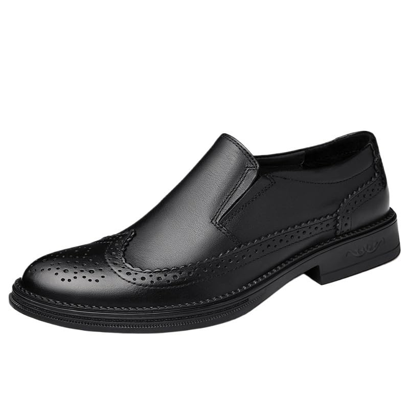 Men's Breathable Comfortable Business Lace Up Oxford Shoes Slip On Pointed Toe Derbys Classic Formal Dress Shoes Non-Slip Softsole Walking Shoes