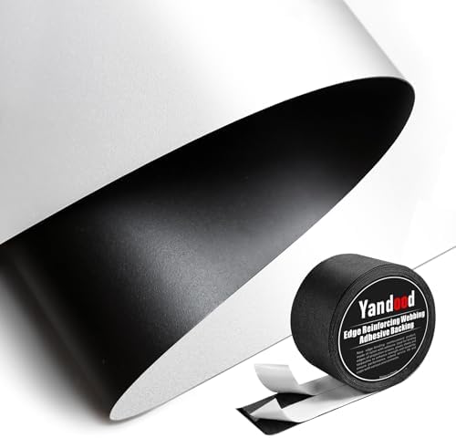 Projector Screen Material Fabric 69x118 inch for Max 130 inch 16:9 Projection Screen DIY, Black Backing 4K Ultra HD Front Projection EVA Polymer Material (White)
