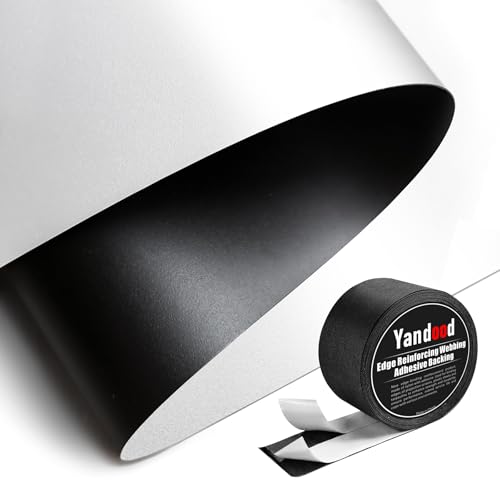 Projector Screen Material Fabric 69x118 inch for Max 130 inch 16:9 Projection Screen DIY, Black Backing 4K Ultra HD Front Projection EVA Polymer Material (White)