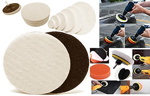Image of DIY Crafts Felt Pad Only For Your Kit Universal Drill Nut Polishing Car Motorbike Care Gross Wax Polishing Buffing Car Polishing Buffer Drill Adapter Connector Drill (1x, 4 inchinch Felt Pads Only)