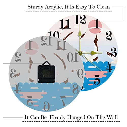 Horloge murale ronde Albatross silencieuse pour cuisine et bureau