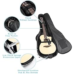 Sketch Bird Housse de transport imperméable en tissu Oxford pour guitare avec bandoulière réglable - Les Beatles, Paul McCartney, John Lennon, RIngo Starr, George Harrison Sketch Bird Housse de transport imperméable en tissu Oxford pour guitare avec bandoulière réglable – Image 2