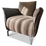koinor ledercouch  Koinor Sessel Vanda Leder F Gentile Chiffon Braun Füße Chrom Matt