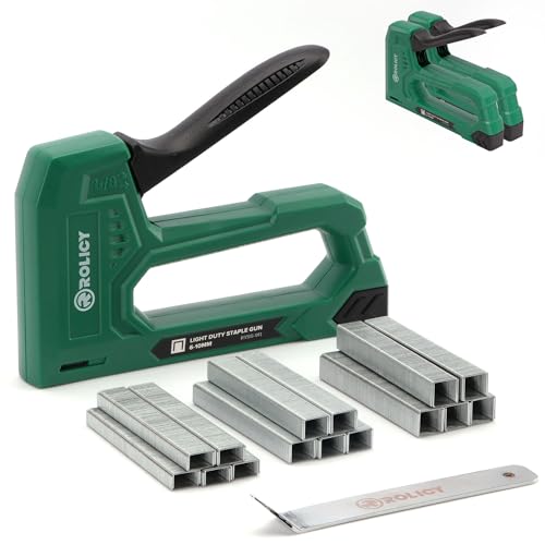 ROLICY Light Duty Staple Gun for Wood, Upholstery Staple Gun with 3000pcs JT21 Staples 1/4, 5/16, 3/8 inch and Staple Remover for Crafts, Material Repair, Decoration, Furniture, DIY Use (2 Pack)