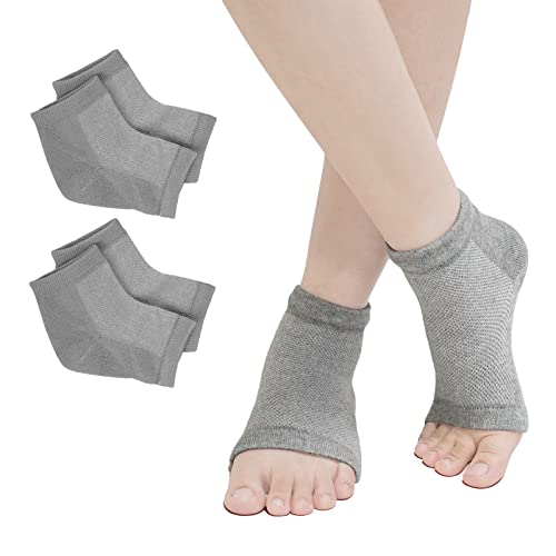 Zakasa Moisturizing Gel Heel Socks For Dry Cracked Heels Repair - 2 Pairs Gel Lined Toeless Spa Socks For Foot Care Treatment Overnight #TOP26