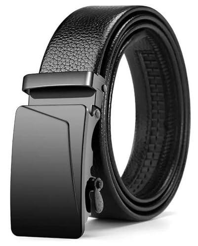 Image of NAPA HIDE Men's Auto Lock Vegan Leather Belt | Stylish Adjustable Buckle Belt for Formal & Casual Wear I Fits upto 40 Inches Waist size