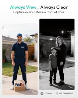 BOTSLAB 2K Doorbell Camera Wireless with Solar Panel, Nonstop Power Video Doorbell with Head-to-Toe View, No Monthly Fee, 2-Way Audio, Human Detection, 5200mAh Battery, 2.4Ghz WiFi