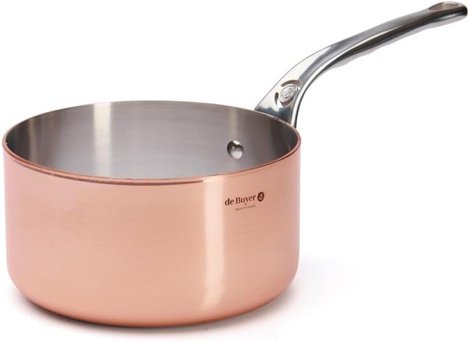 PRIMA MATERA Round Copper Stainless Steel Saucepan 5.5-Inch