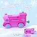 Tracks Car Toys Set for Age 2 3 4 5 6 7 Year Girls Toddler, Pink Princess Train Set Toys for Kids with Light & Music, Track Vehicle Toy Girl Birthday Gift