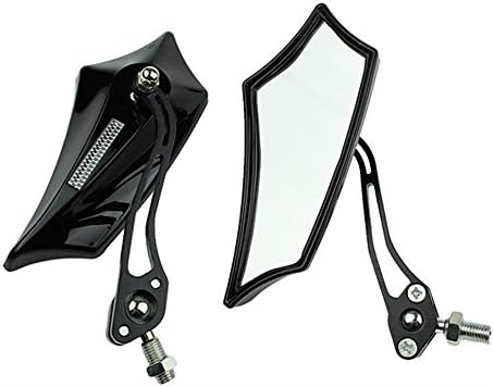 ESUPPORT Black Universal Motorcycle Motorbike Bike 8mm 10mm Rear View Side Mirror Scooter ATV