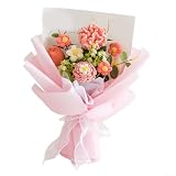 Bouquet di fiori fatto a mano all'uncinetto per anniversari, lauree e decorazioni significative non deperibili (rosa)