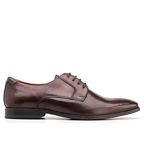 Base London Mens Charles Waxy Lace Up Derby Shoe Brown Size UK 10 EU 44