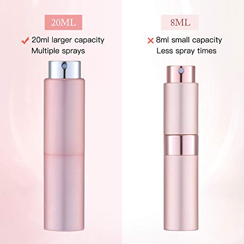Toureal 20ML Vaporisateur Vide (3 Pièces) Atomiseur Parfum, Spray Flacon de Cologne, Pulverisateur Voyage (Argent, Rose, Noir) - Image 5