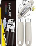 Picture of PrinChef Can Opener Manual, Can Tin Bottle Opener with Magnet - No-Trouble-Lid-Lift, Handheld Can Opener Smooth Edge with Sharp Blade, Heavy Duty and Easy to Use, for Seniors with Arthritis, White