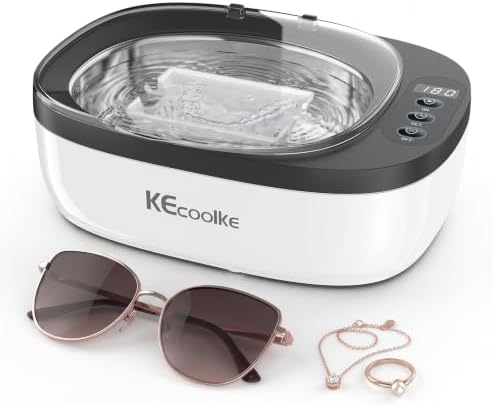 Ultraschallreinigungsgerät Ultraschallreiniger KECOOLKE 700mL brille | Ultraschallgerät Ultrasonic Cleaner mit digitalem Timer für Brillen, Ringe, Münzen, Fingerringe, Geld,zahnpro