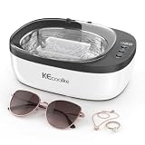 KECOOLKE Limpiador ultrasónico de joyas, 700 ml, limpiador acústico con temporizador digital para gafas, anillos, monedas, plata, solución de limpieza ultrasónica para regalos