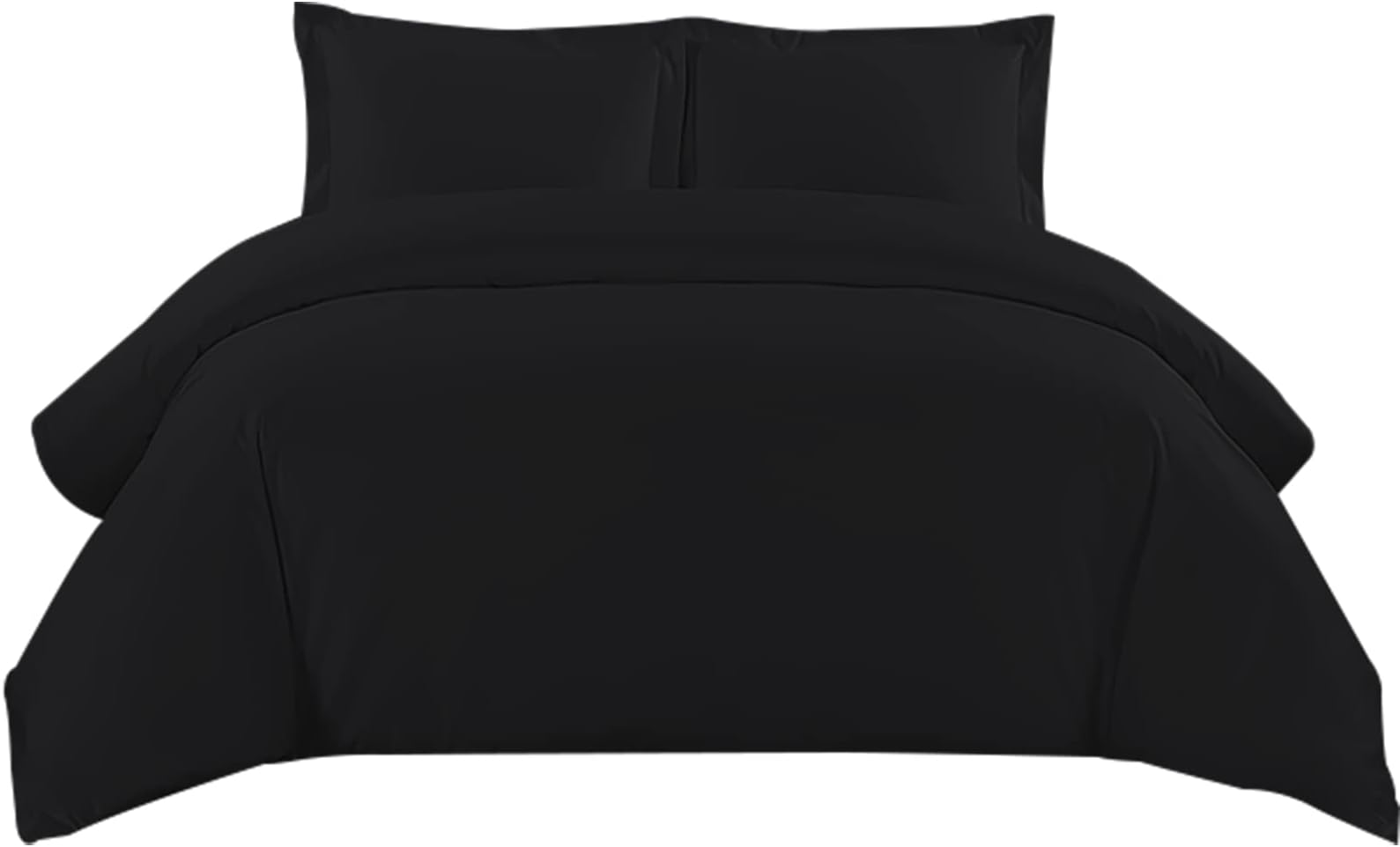 Sunshine Comforts®100% Soft Brushed Microfiber 200 Thread Count Quilt Duvet Cover Set Single Double King Super King (Single, Black)