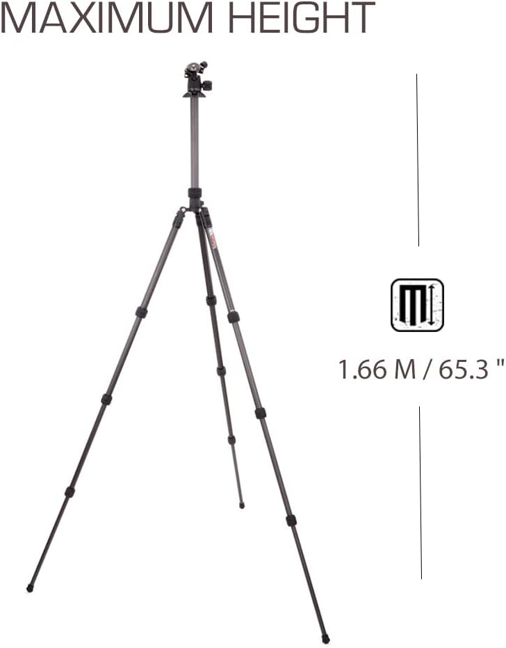 3 Legged Thing Punks Billy 2.0 Carbon Fibre Travel-Friendly Tripod - Compact & Adjustable Camera Tripod with Three Detachable Legs - Darkness (Matte Black) (BILLYDARK2.0)