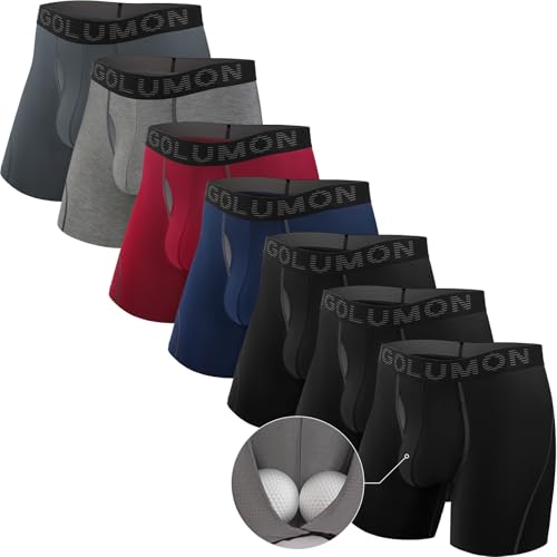 Consejos para Comprar Hombre en Boxer en Casa favoritos de las personas. 44 IGOLUMON Boxer Hombre 7 Piezas Calzones de Hombres con Pouch Soporte Total 3D Bambú Rayón Ropa Interior Transpirable Suave con Apertura Lateral
