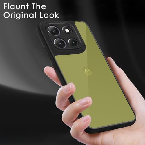 Image of KAPAVER Hybrid Clear Back Cover Case for Moto G86 | Protective Shockproof Cleare Hard PC Soft Flexible Black TPU Cover