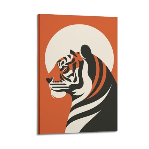 Toile tigre 20x30 cm et cadre moderne de décoration murale salon