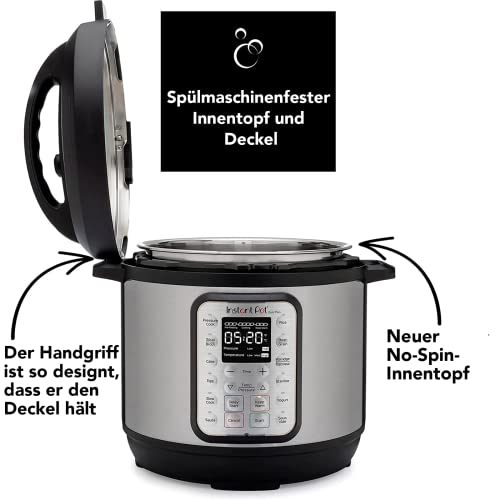 Foto von Instant Pot 9-in-1 Duo Plus 5.7L Elektrischer Schnellkochtopf. 15 Programme, Schnellkochtopf, Reiskocher, Schongarer, Dampfgarer, Sauté-Pfanne, Sous Vide, Suppe/Brühe, Bohnen/Reis, Fleisch/Eintopf