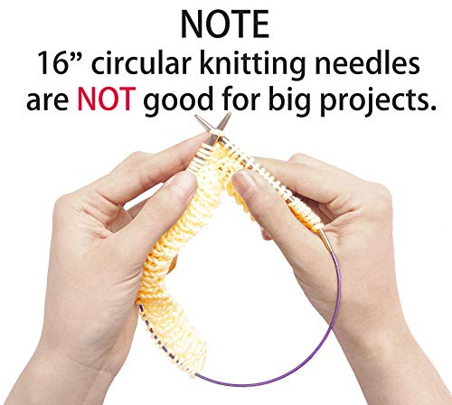 Size 15 Circular Knitting Needles 16 Inch Set Round Metal Kit