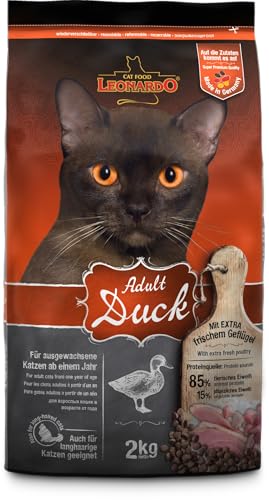 LEONARDO Nourriture pour Chats Adultes | Nourriture sèche pour Chats | 2 kg | Canard | Aliment complet pour toutes les races à partir de 1 an