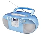 Soundmaster SCD7800BL Boombox DAB+ CD MP3 Kassettenrekorder mit USB und Weckerfunktion