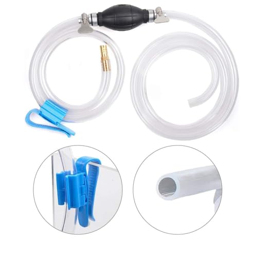 ZHSYMX Fuel Transfer Pump Manual Siphon Pump Gas Siphon Pump for Gasoline, Oil, Diesel, Water, Liquid With 6.5Ft PVC Siphon Hose and Pinch Clip,Brass Tip Weight,Clamp (12mm)