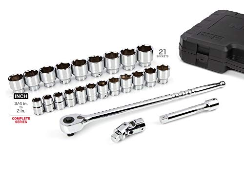 Image of TEKTON 3 /4 Inch Drive 6-Point Socket Ratchet Set, 24-Piece | SKT35104