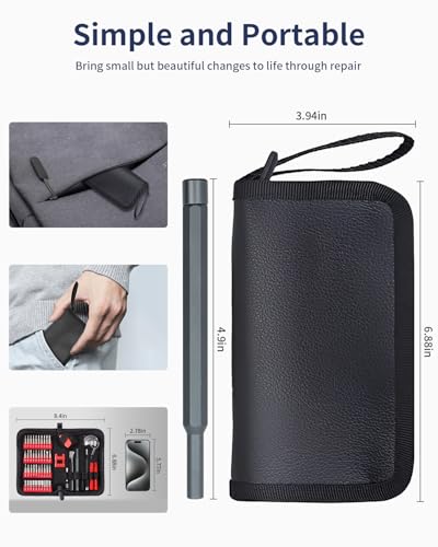 EasyTime Electronics Small Screwdriver Set: 57 PCS Mini Precision Repair Tool Kit with Magnetic Bits for Computer PC Laptop Phone Switch PS4 Xbox Tablet DIY Home - Thumbnail 7