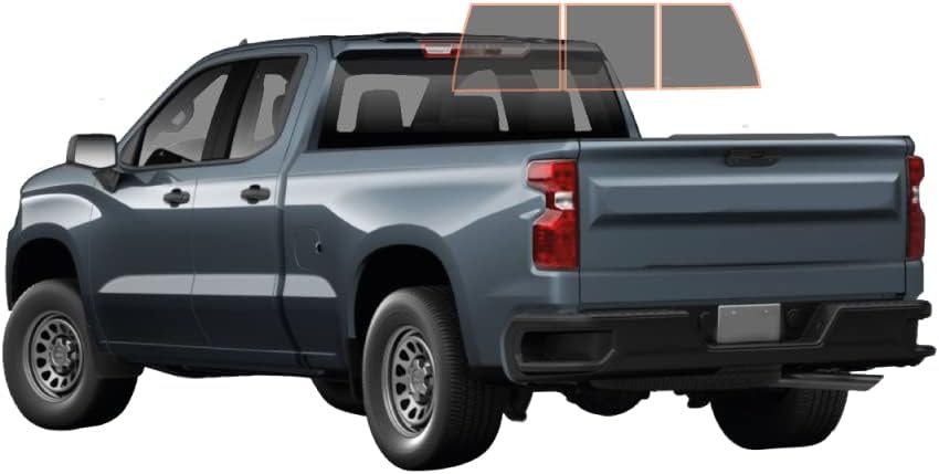 MotoShield Pro Premium Professional 1.5Mil Nano Carbon Precut Window Tint Film for 2014-2018 Chevy Silverado 1500 Double Cab — (3pc Rear Windshield 5%)