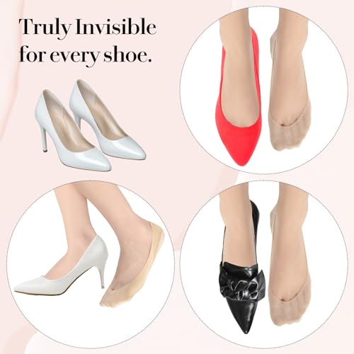 Image of Abeillo No Show Socks Womens, 5Pairs Non Slip Heel Ultra Low Cut Liner Socks for Women Size, Footies Invisible Socks for Flats (US Size 5-8) (Light Color)