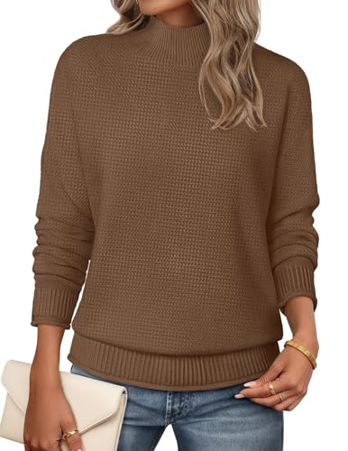 Image of MEROKEETY Women's Turtleneck Long Sleeve Sweater 2025 Fall Cozy Knit Loose Casual Trendy Pullover Tops Winter Clothes