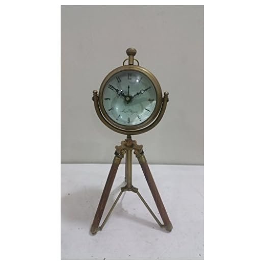 THOR INSTRUMENTS Nautical Maritime ~ Antique Brass Clock with Tripod Finish Desktop ~ Table Clock Decor Rustic Vintage Home Decor Gifts