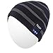 Qshell Winter Unisex Adult Wireless Bluetooth Beanie Hat Cap Ear Covers with Headphones Headsets Earphones Speakers Music Audio Hands-Free Phone Call for Sports Fitness Gym Exercise Workout - Black